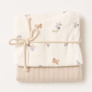 Pack Toallitas Lactancia Rayas Beige y Perritos y Conejitos-REPUNTS BY RAQUEL