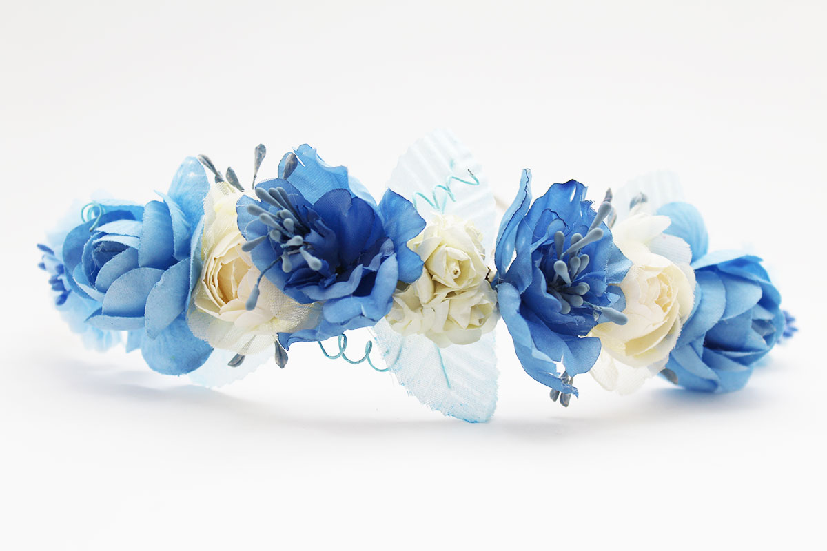 Corona ceremonia niña azul celeste beige - Imagen 6