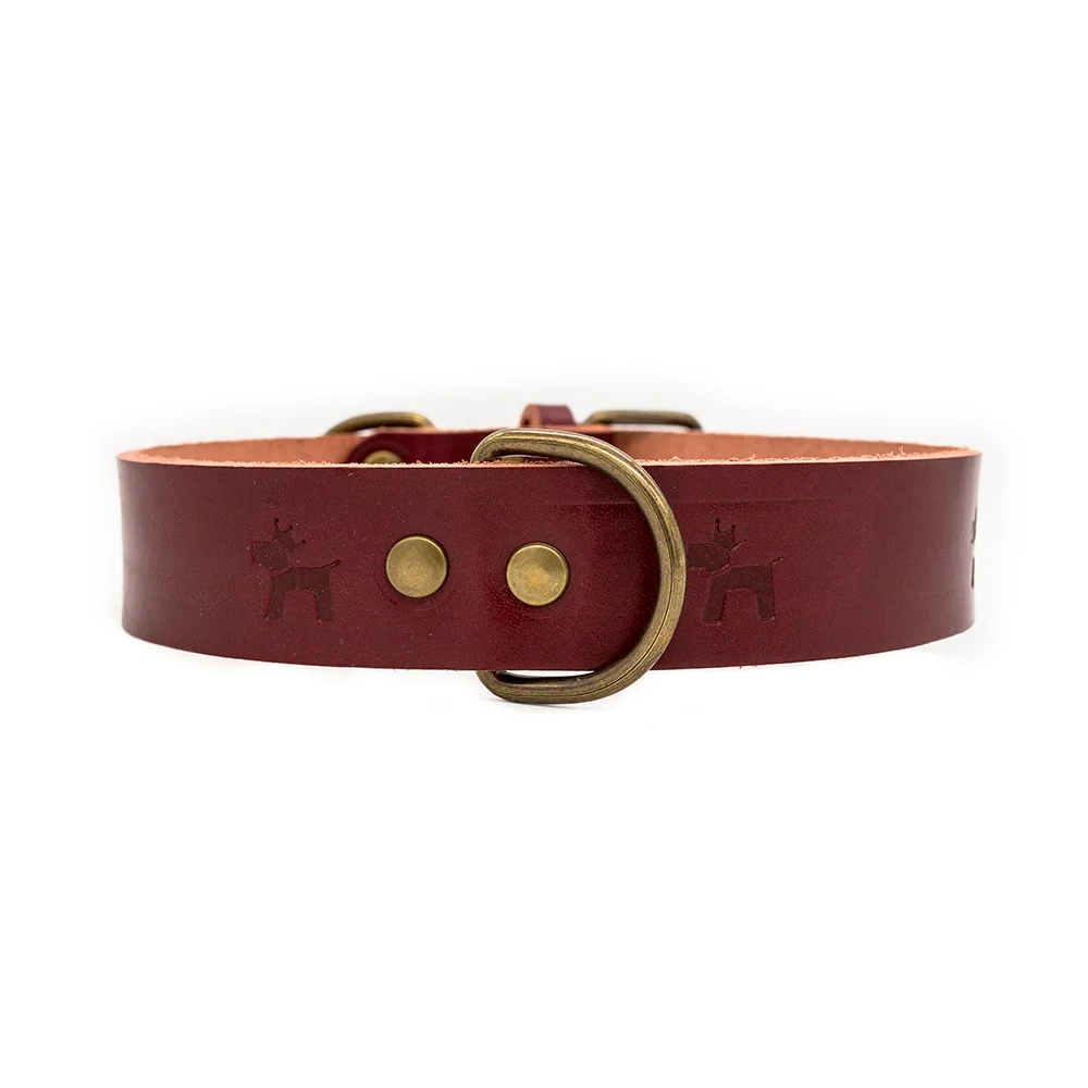 Collar para perros Cuero Premium Cereza - Imagen 2