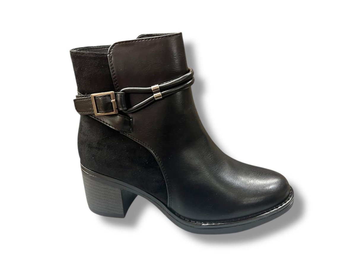 DH 2321 Botín para señora con tacón para vestir y cremallera lateral de color negro. - Imagen 2