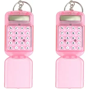 Llavero de Calculadora de bolsillo color rosa