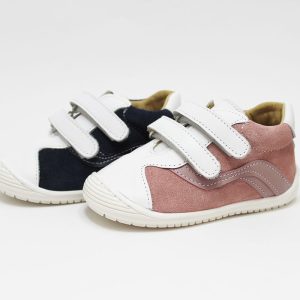 Deportivos blanco combinado serraje niños
