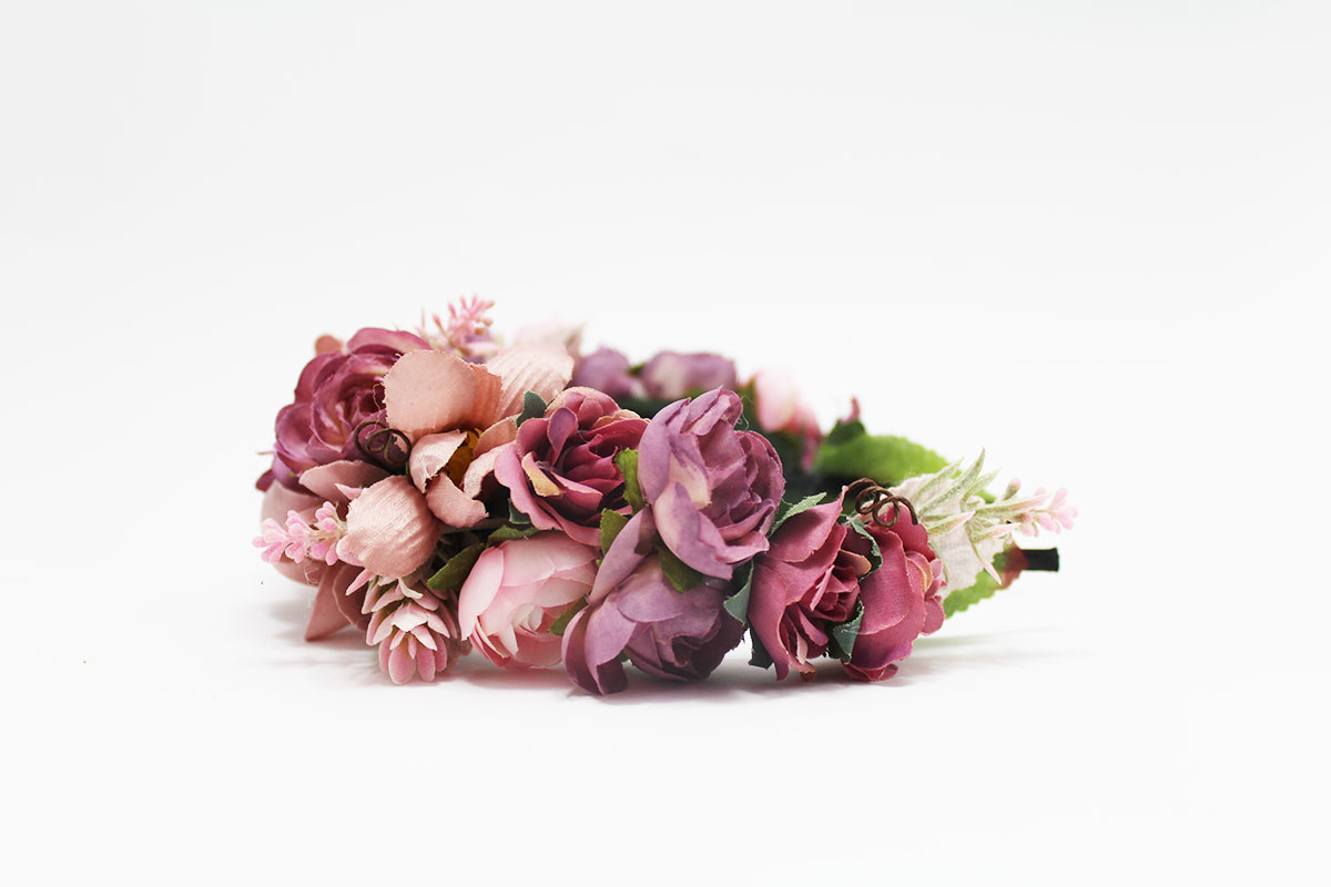 Diademas flores rosa niña - Imagen 4