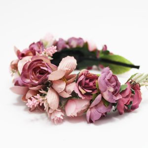 Diademas flores rosa niña