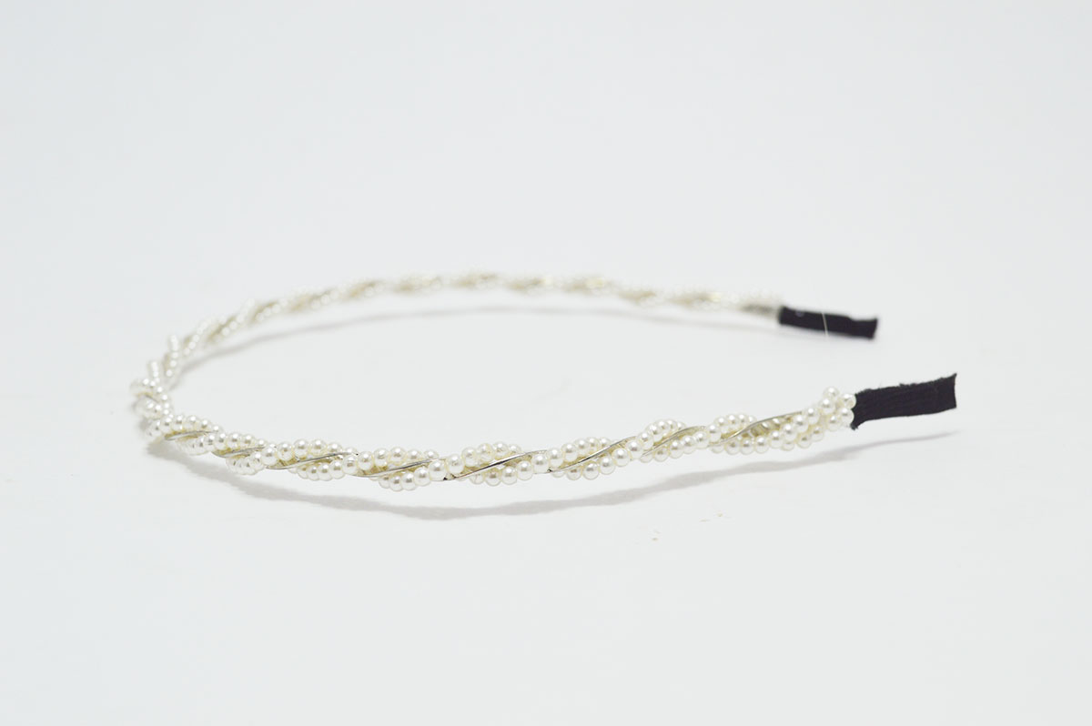 Diadema perlas entrelazadas niña