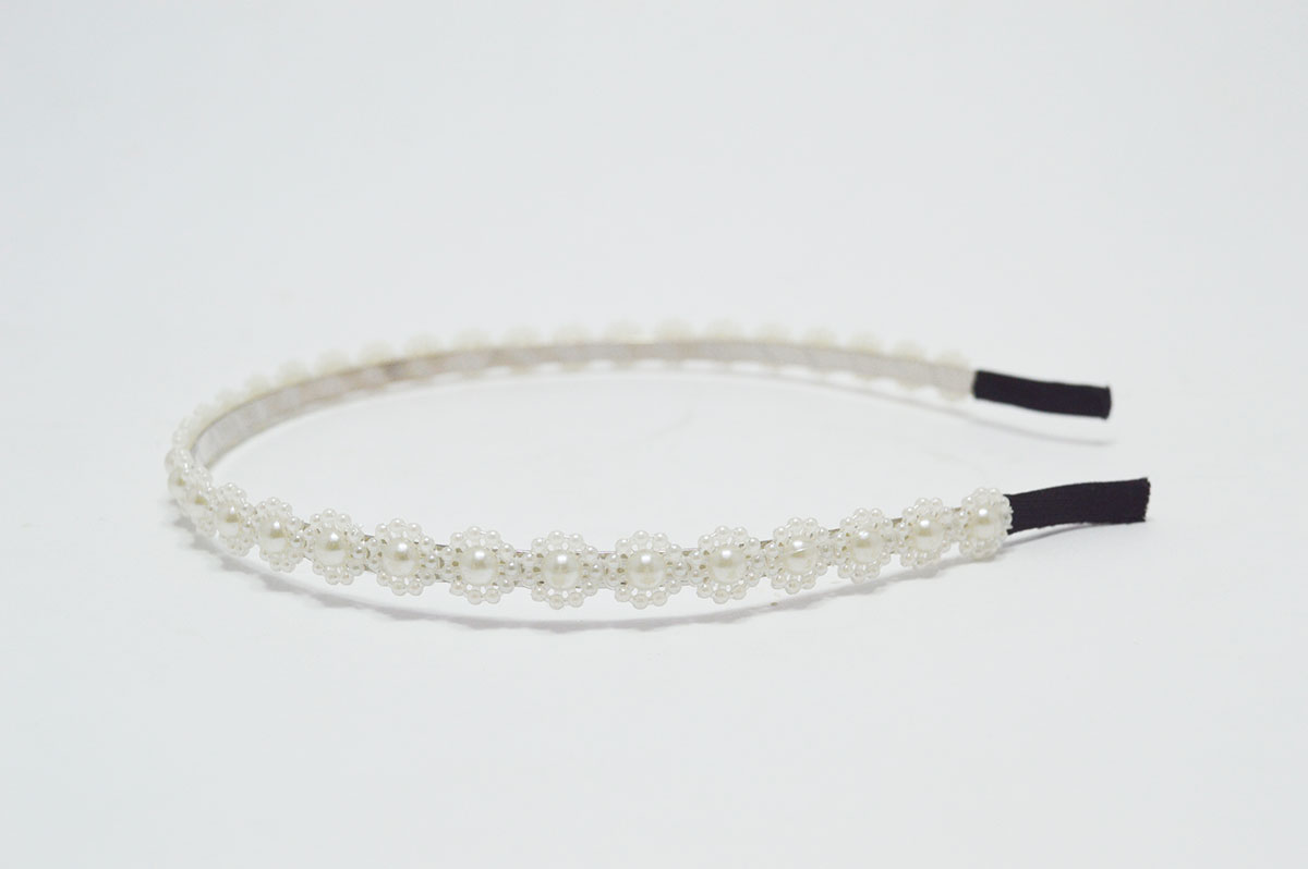 Diadema perlas florecitas ceremonia - Imagen 4
