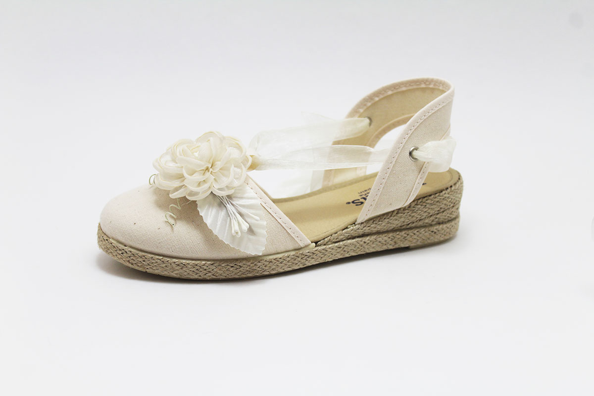 Alpargata cintas conjunto flores hoja niña - Imagen 5