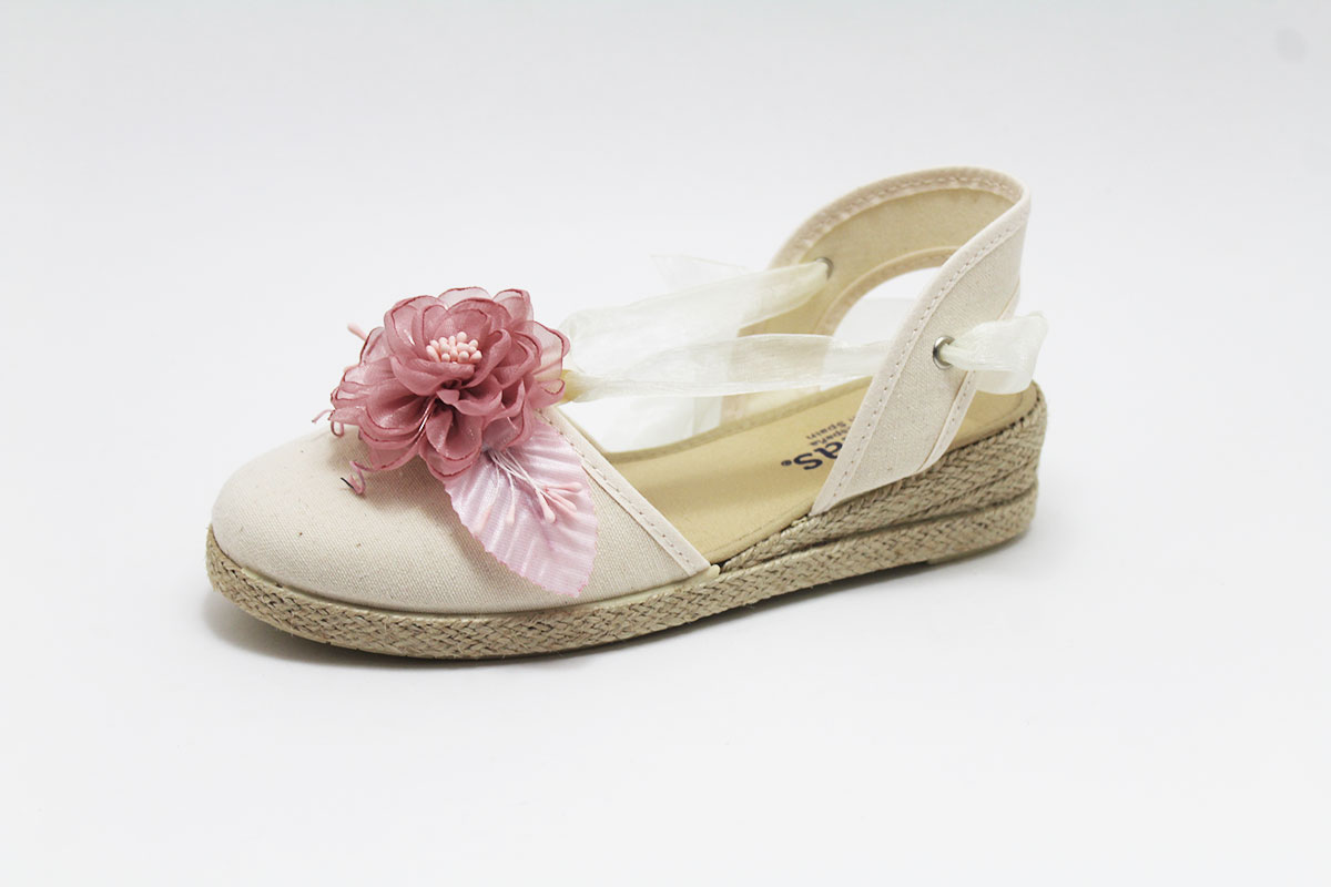 Alpargata cintas conjunto flores hoja niña - Imagen 7