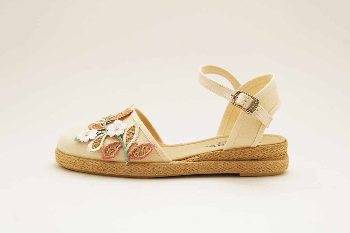 Esparteñas niña hojas ceremonia - Imagen 9