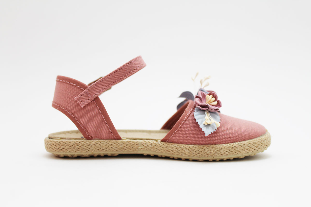 Esparteña planas niña conjunto flores azul rosa - Imagen 4