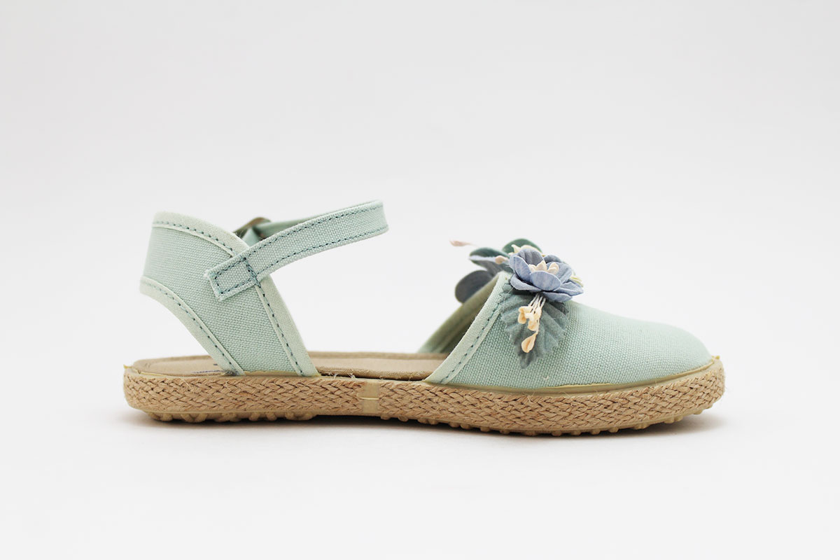 Esparteña planas niña conjunto flores azul rosa - Imagen 8