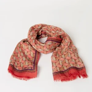 PAÑUELO RECTANGULAR ESTAMPADO ROJO