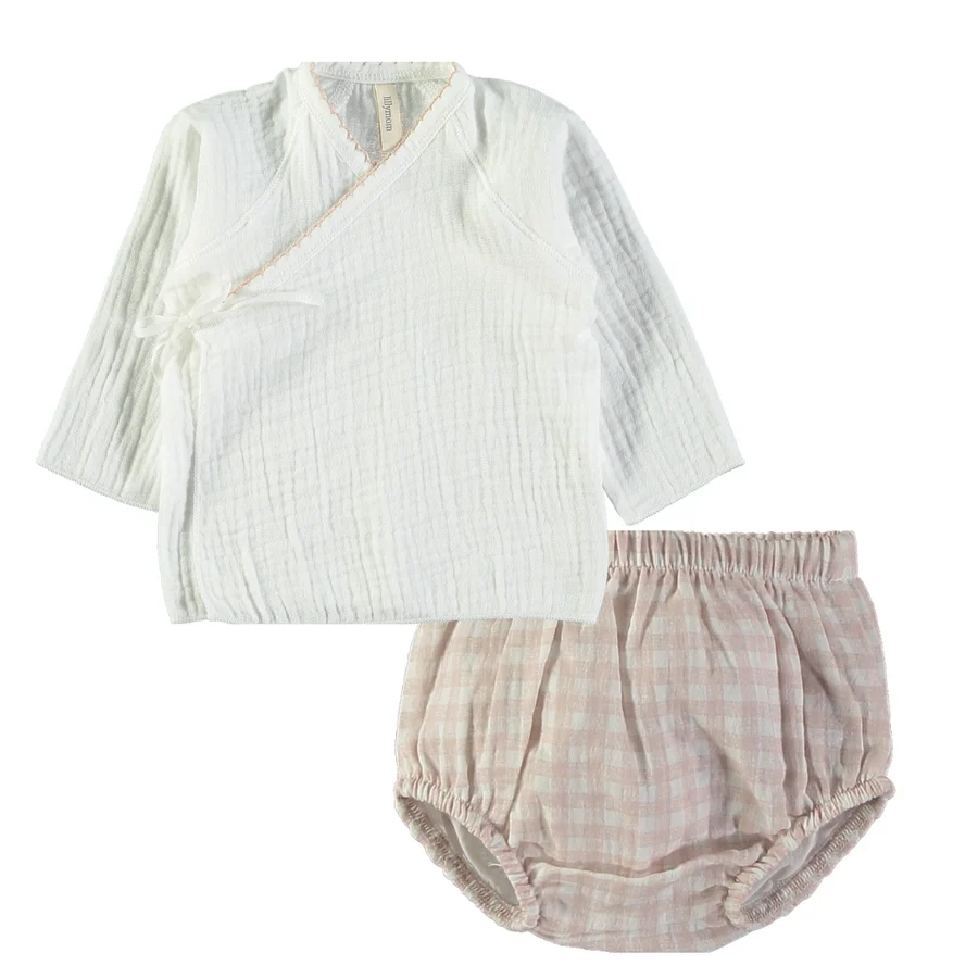 Conjunto primera puesta muselina HOLLY TOSCANA NUDE- LILLYMOM - Imagen 2