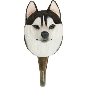Perchero para complementos de perros con forma de Husky Siberiano