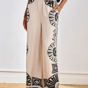 PANTALÓN ESTAMPADO BICOLOR BLANCO
