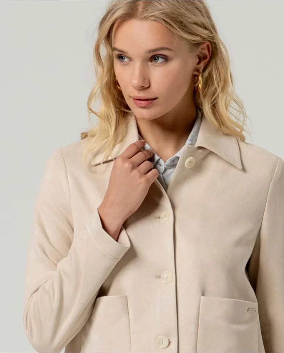 CHAQUETA EFECTO ANTE CON BOLSILLOS EN CRUDO - Imagen 3