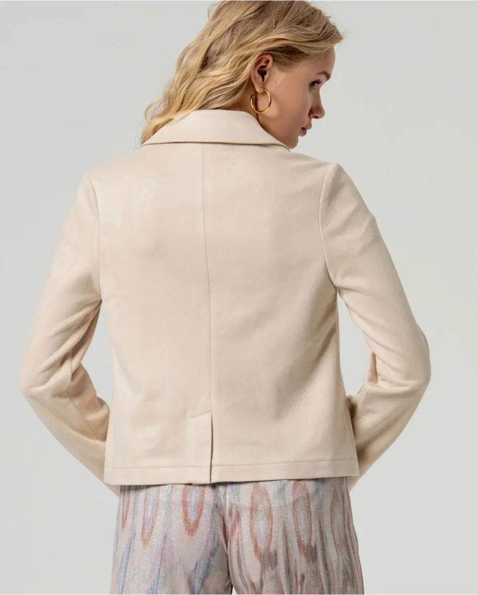 CHAQUETA EFECTO ANTE CON BOLSILLOS EN CRUDO - Imagen 4