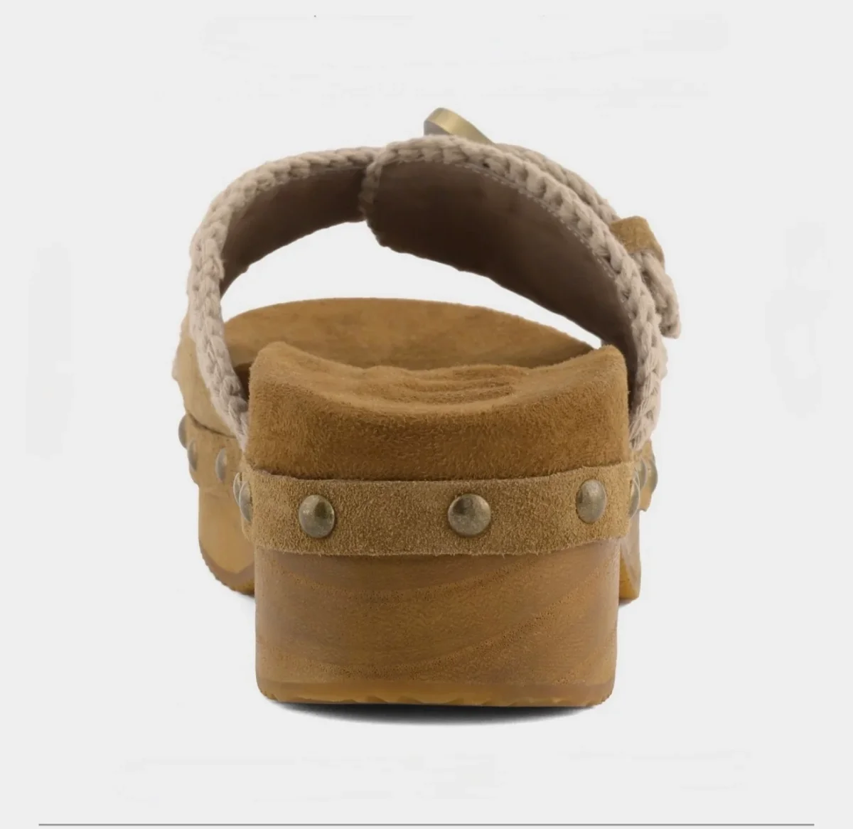 ZUECO LOW HEEL WOOD WITH BUCKLE COÑAC - Imagen 3