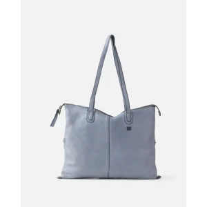 BOLSO HOOPER DE PIEL AZUL CELESTE