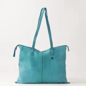 BOLSO HOOPER DE PIEL VERDE AGUA