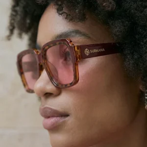 GAFAS DE SOL RECTANGULARES MODERNAS GRANATE