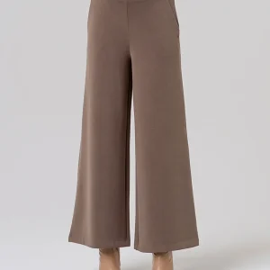 PANTALÓN ANCHO DE PUNTO DE MODAL TOPO