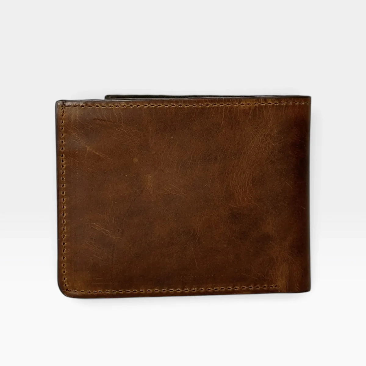 Billetera Hombre Cuero Vacuno Coñac Arizona Lisa con RFID - Imagen 4