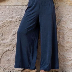 PANTALÓN AMPLIO CON CINTURA ELÁSTICA MARINO