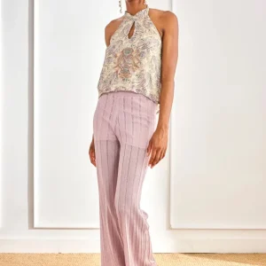 PANTALÓN PUNTO LÚREX VIOLETA