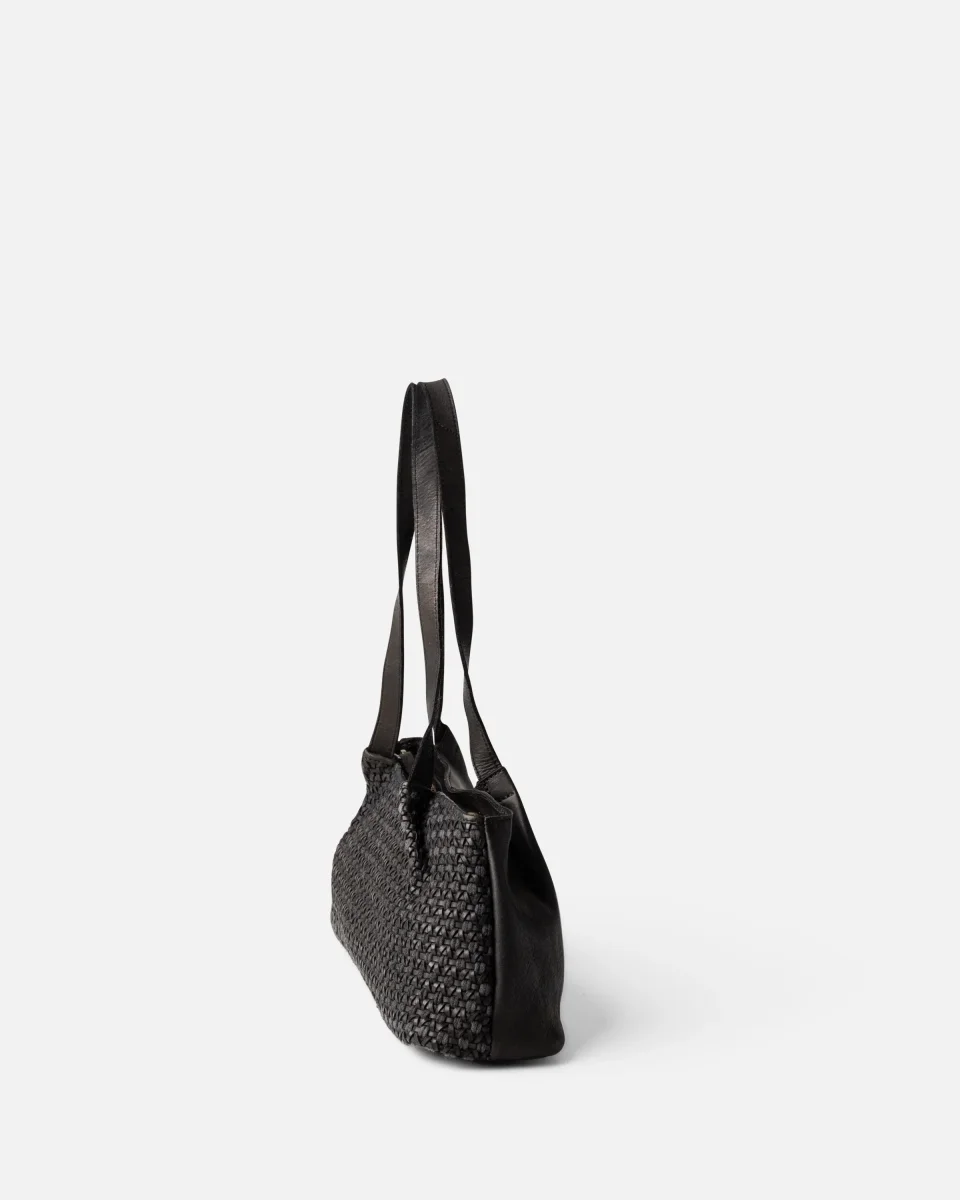 BOLSO DE HOMBRO MULLEN DE PIEL NEGRO - Imagen 4