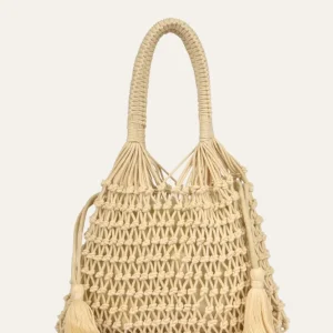 BOLSO PEQUEÑO CALADO ALGODÓN BEIGE