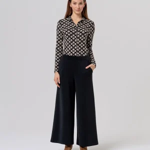 PANTALÓN ANCHO DE PUNTO DE MODAL NEGRO