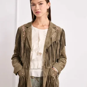 CHAQUETA ANTELINA FLECOS CAQUI