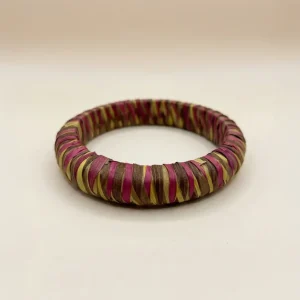 PULSERA FINA CON HILO ROSA Y KAKI