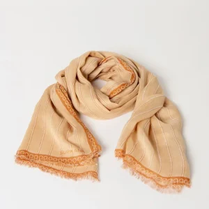 PAÑUELO FLORAL LIGERO CAMEL CLARO