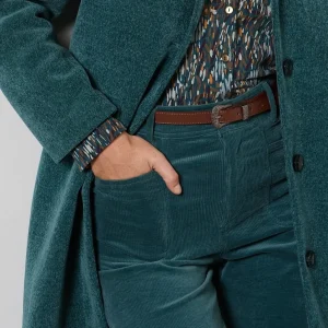 PANTALÓN DE PANA WIDE LEG AZUL ACERO