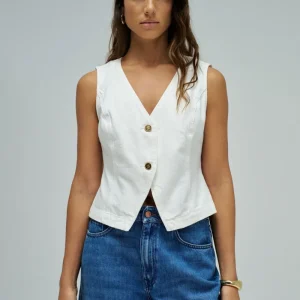 CHALECO EN DENIM BEIGE