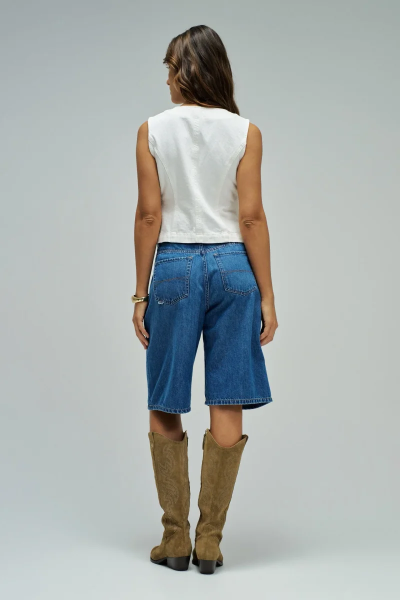 CHALECO EN DENIM BEIGE - Imagen 4