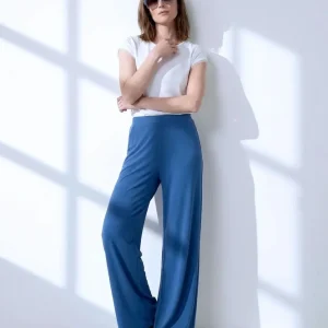 PANTALÓN ANCHO ELÁSTICO AZUL
