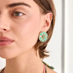 PENDIENTES FLOR FAREN AZUL