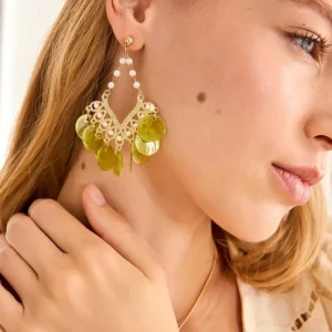 PENDIENTES ABANICO LORI VERDE