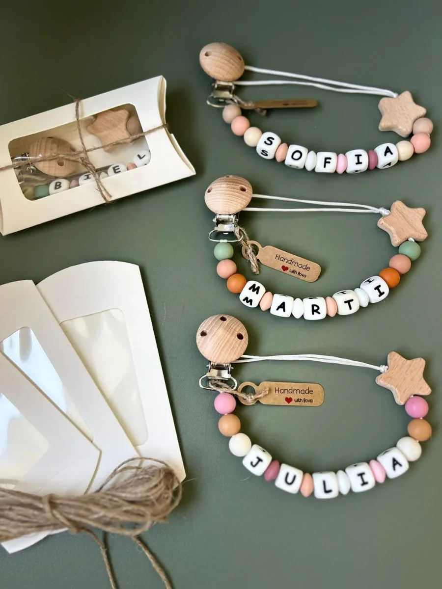 Cadena para chupetes personalizados- HANDMADE - Imagen 4