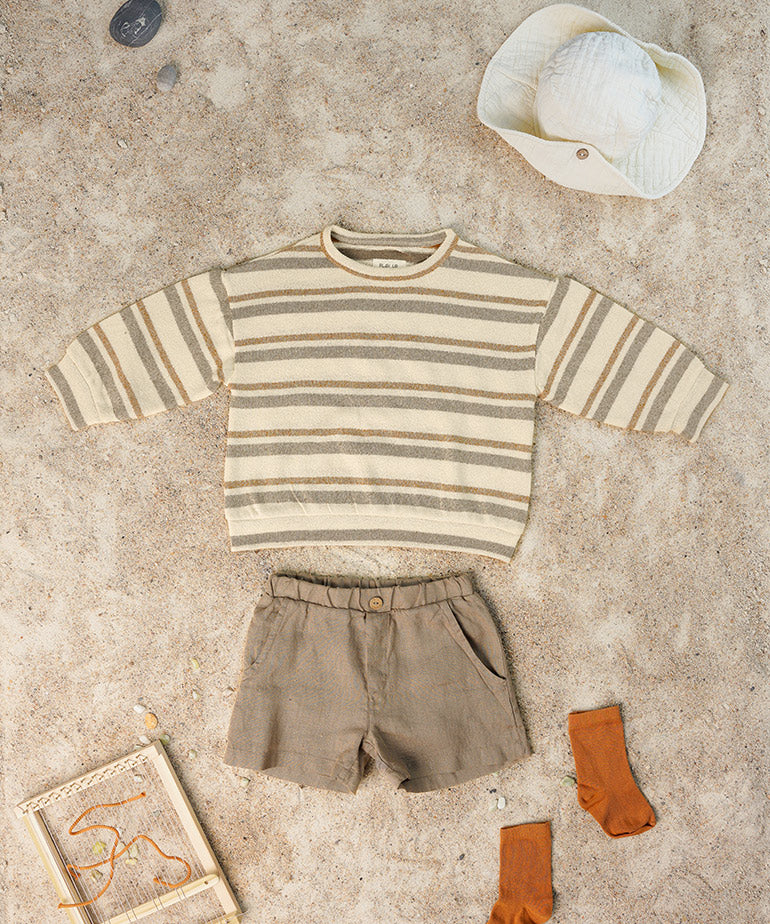 Pantalón corto lino natural- PLAY UP - Imagen 4