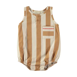 Pelele corto Stripes Arcilla- BABYCLIC