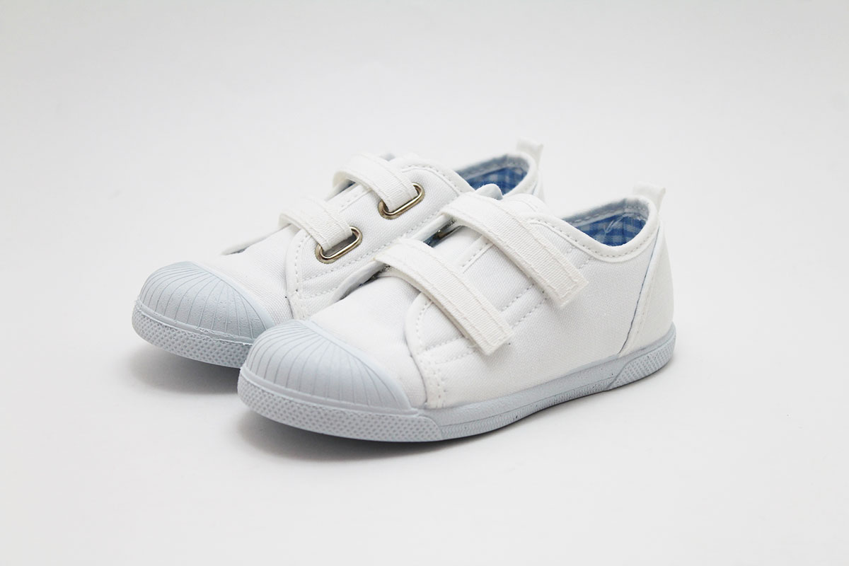 Zapatillas blancas lona cierre adherente y puntera - Imagen 6