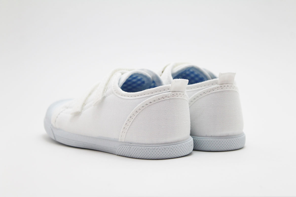 Zapatillas blancas lona cierre adherente y puntera - Imagen 7