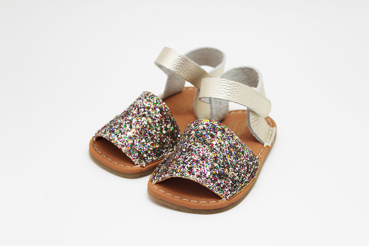 Menorquinas avarcas respetuosas glitter multicolor Zapyflex - Imagen 3
