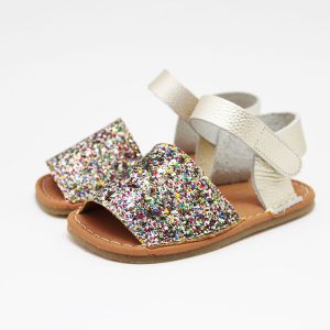 Menorquinas avarcas respetuosas glitter multicolor Zapyflex