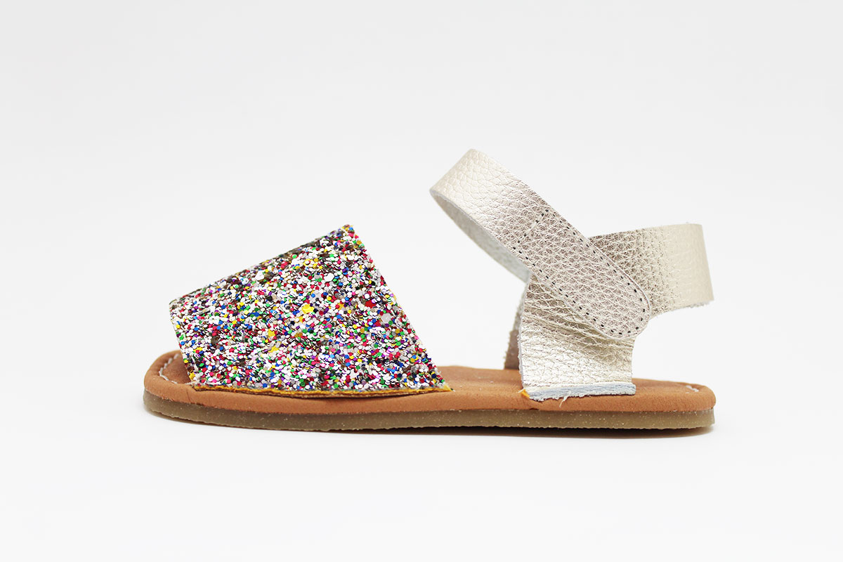 Menorquinas avarcas respetuosas glitter multicolor Zapyflex - Imagen 6
