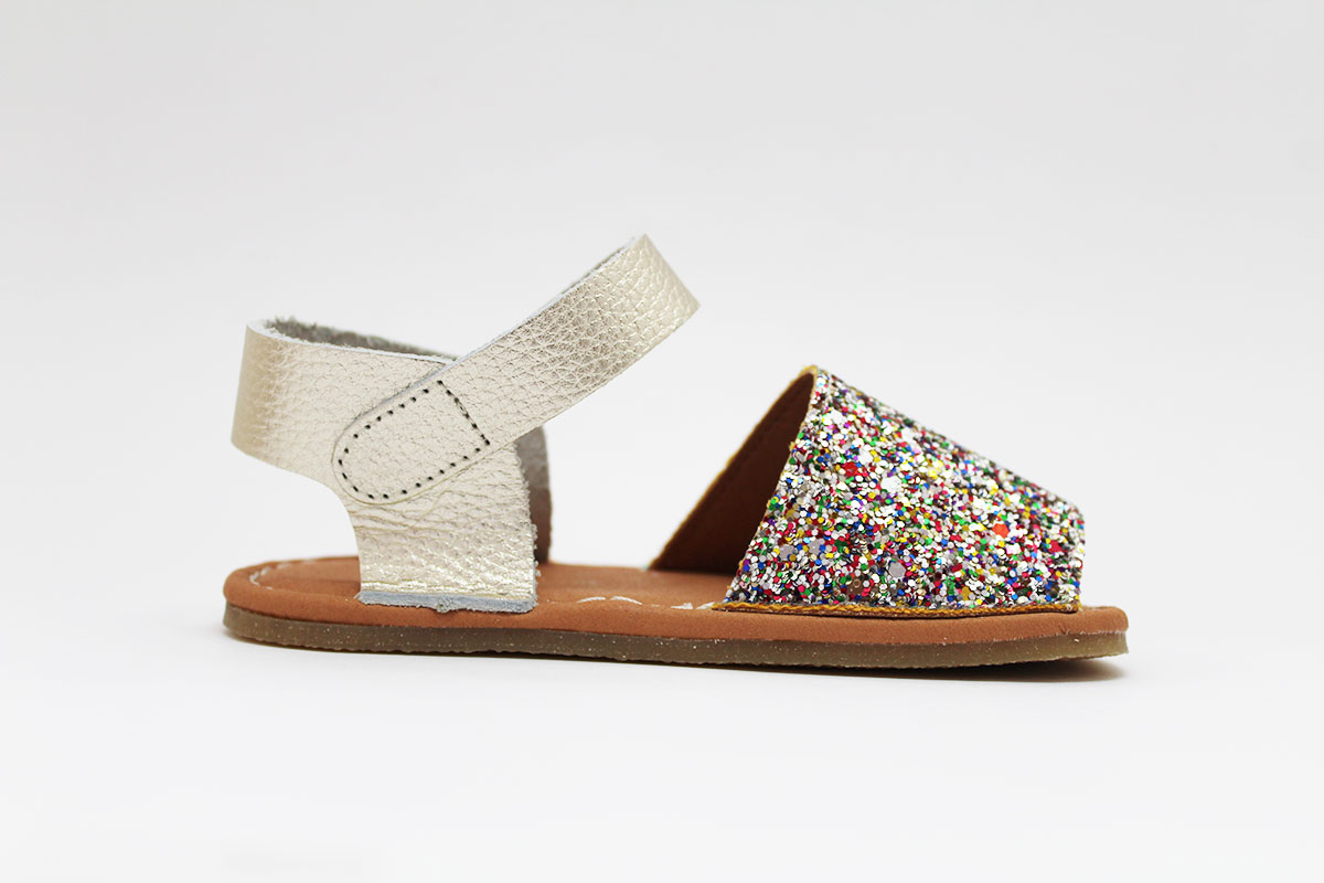 Menorquinas avarcas respetuosas glitter multicolor Zapyflex - Imagen 7